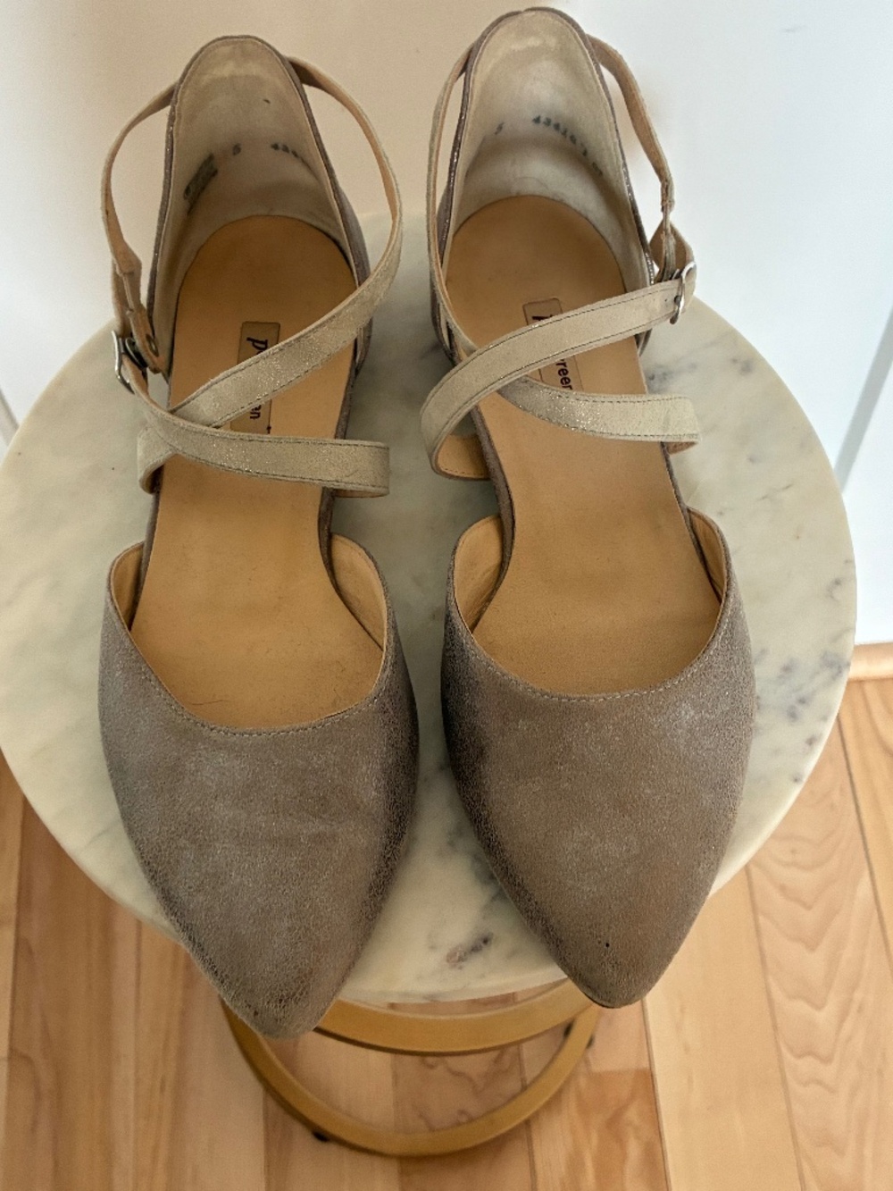 Paul Green metallic silver Margot flats